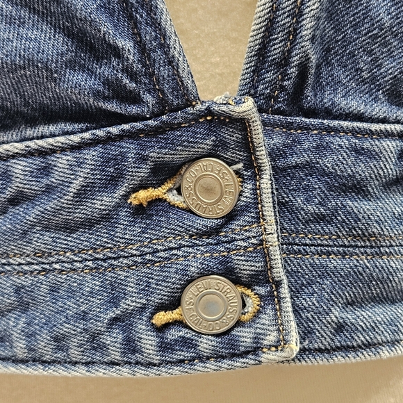 Levi's Daisy Denim Halter Top Size Large Festival Coachella Coquette - Picture 12 of 16